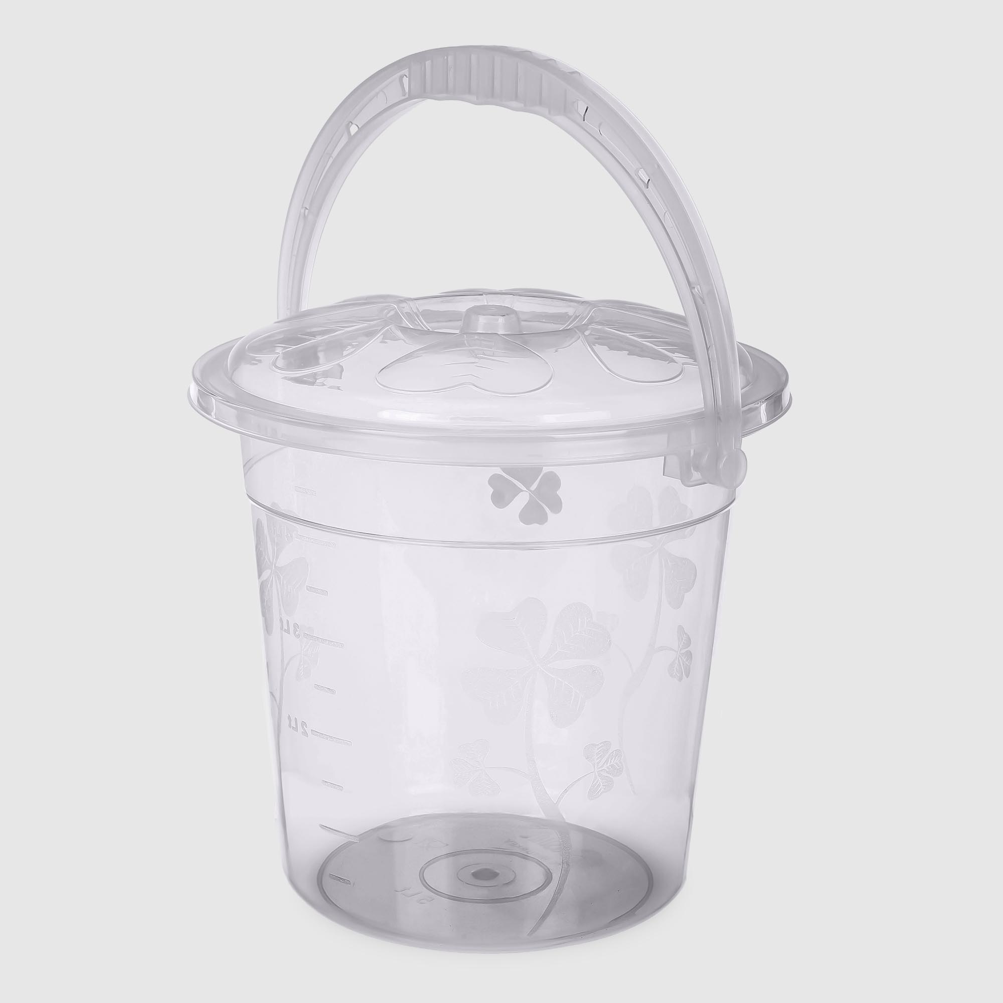 Ведро Asude Plastik Yonca для воды, прозрачное, 5 л, 23х23х24 см
