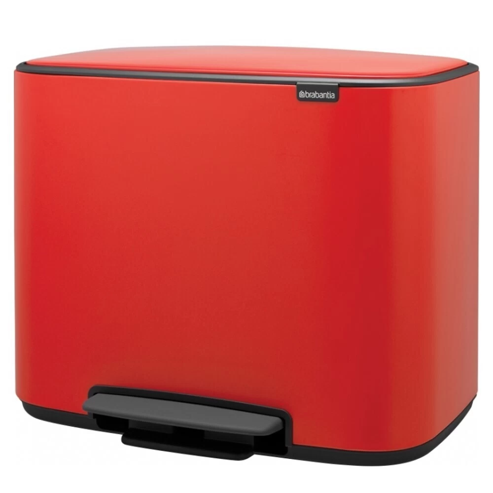 Ведро для мусора Brabantia Bo Pedal Bin с крышкой 36 л металл красное с педалью