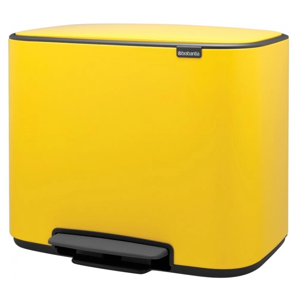 Ведро для мусора Brabantia Bo Pedal Bin с крышкой 36 л металл желтое с педалью
