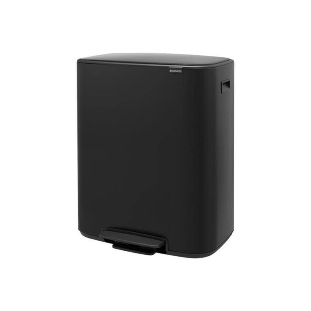 Ведро для мусора Brabantia Bo Pedal Bin с крышкой двухсекционное 30/30 л металл черное матовое с педалью