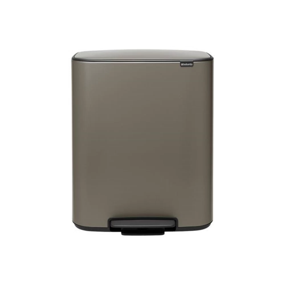 Ведро для мусора Brabantia Bo Pedal Bin с крышкой двухсекционное 30/30 л металл платиновое с педалью