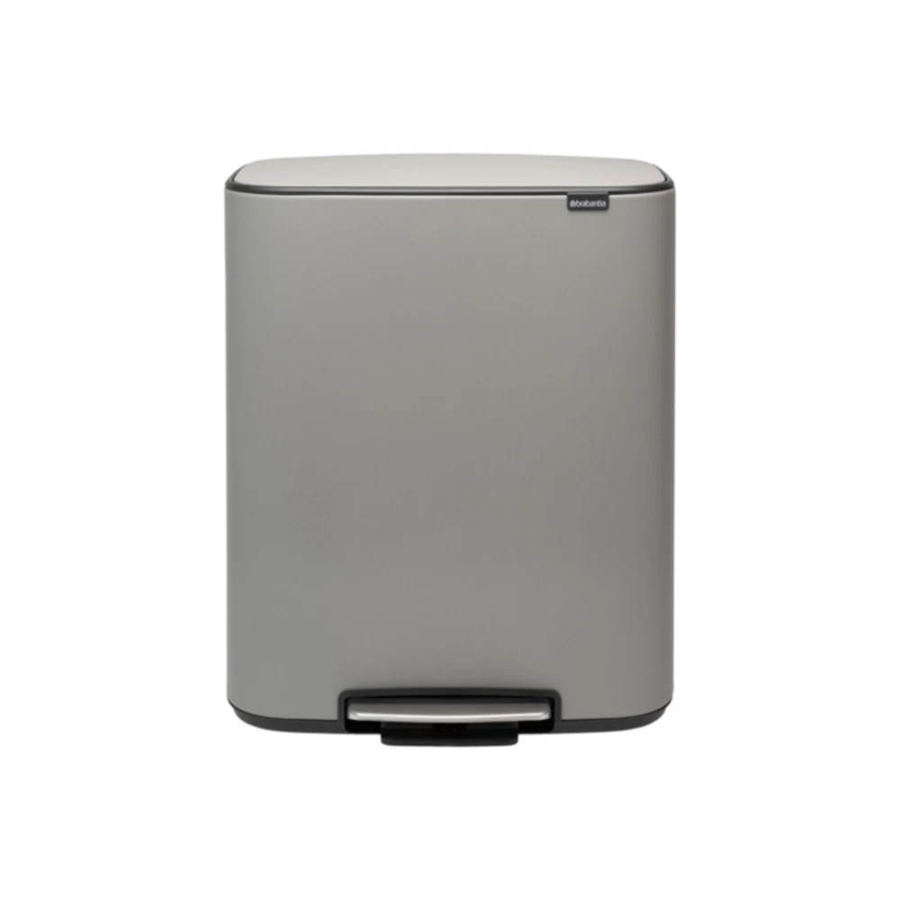 Ведро для мусора Brabantia Bo Pedal Bin с крышкой двухсекционное 30/30 л металл минерально-серое с педалью