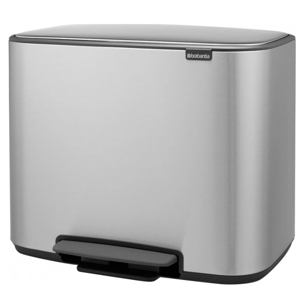 Ведро для мусора Brabantia Bo Pedal Bin с крышкой двухсекционное 23/11 л металл стальное матовое с педалью