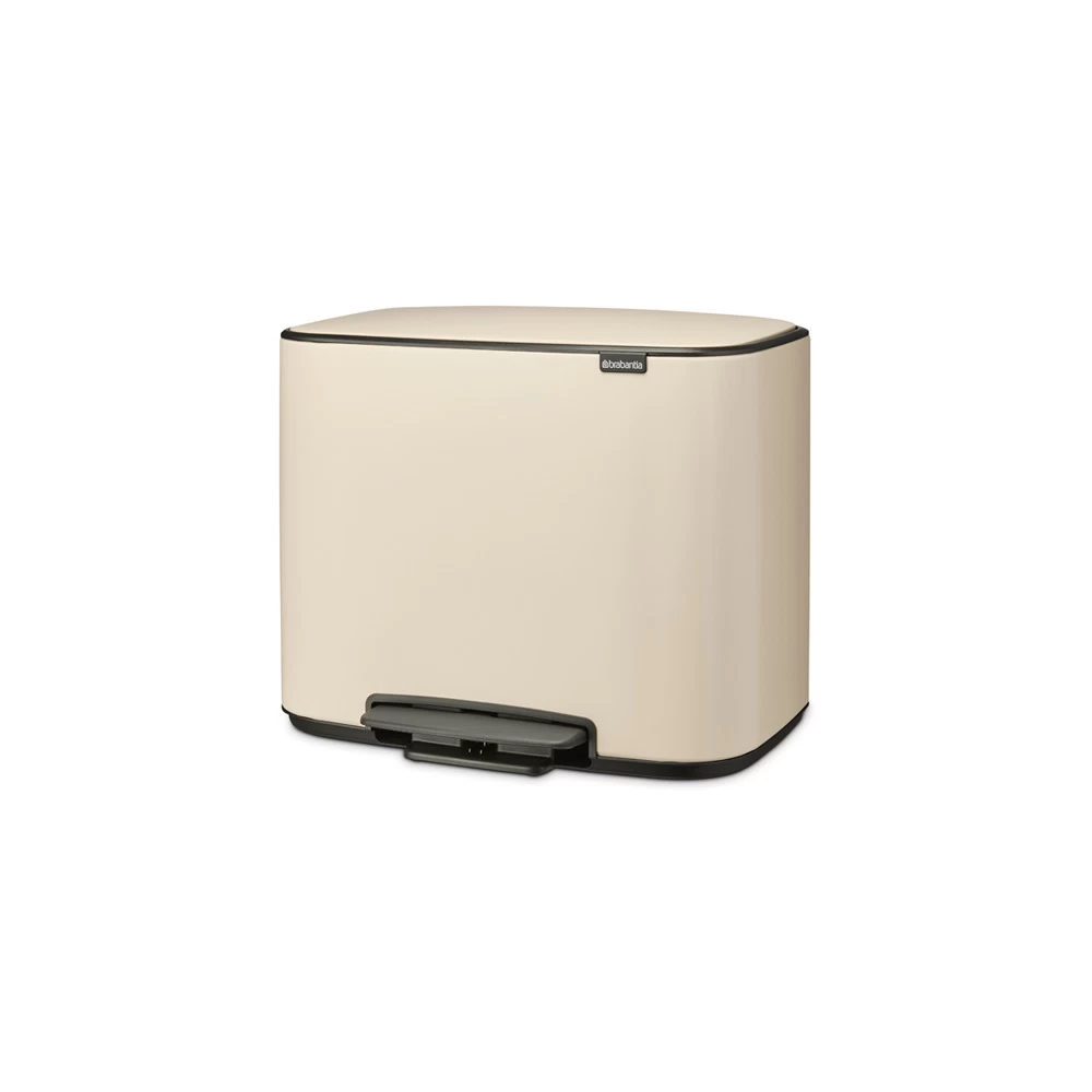 Ведро для мусора Brabantia Bo Pedal Bin с крышкой трехсекционное 11/11/11 л металл бежевое с педалью