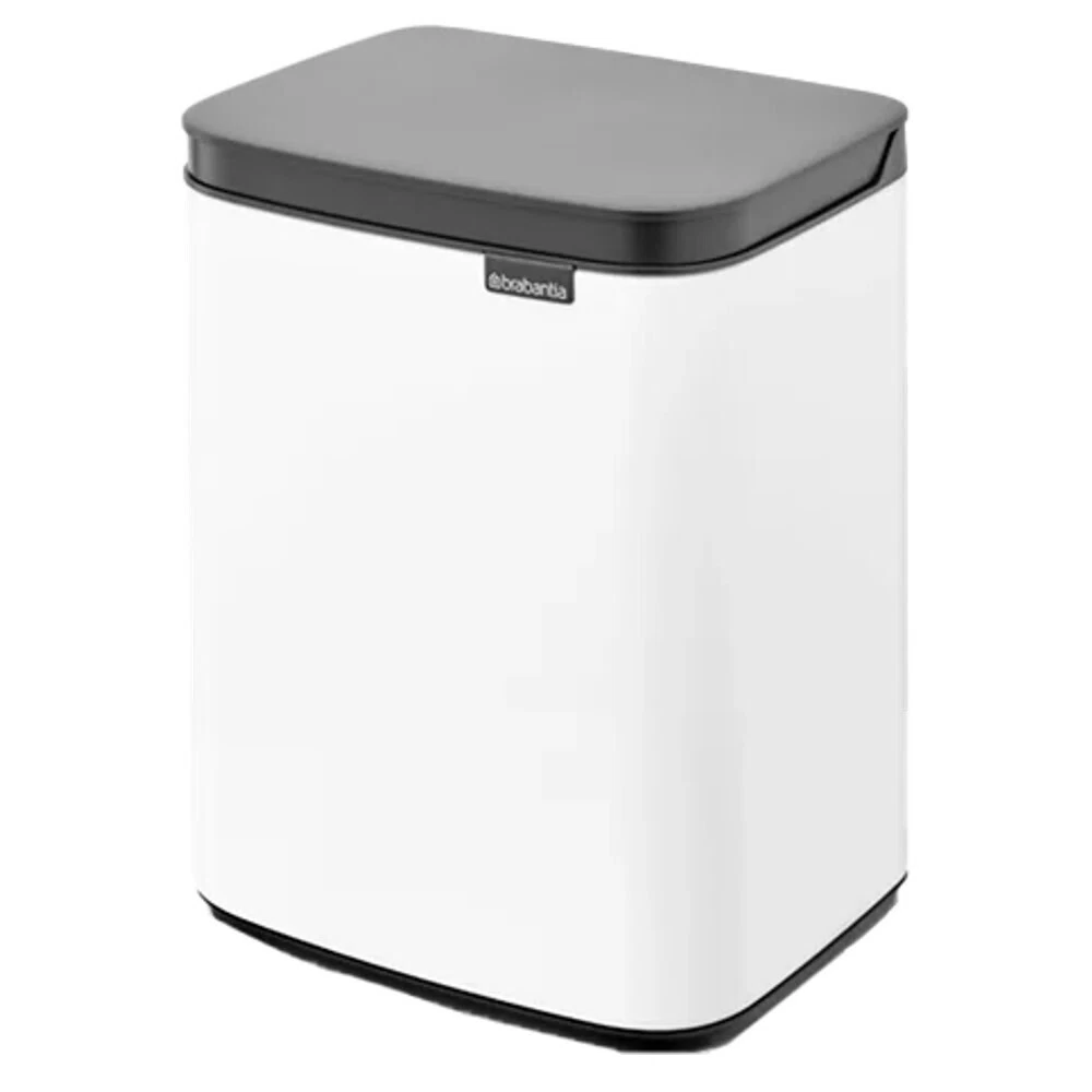 Ведро для мусора Brabantia Bo с крышкой 12 л металл белое