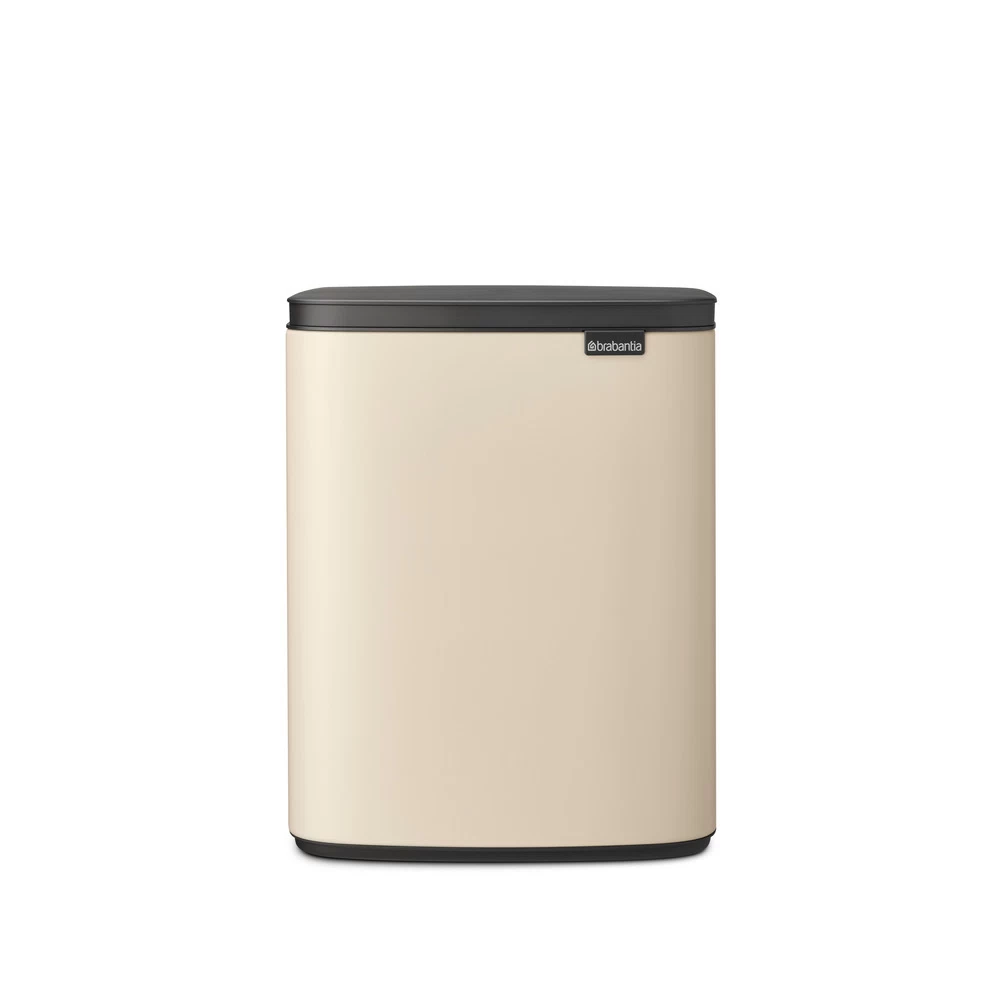 Ведро для мусора Brabantia Bo с крышкой 12 л металл бежевое с педалью