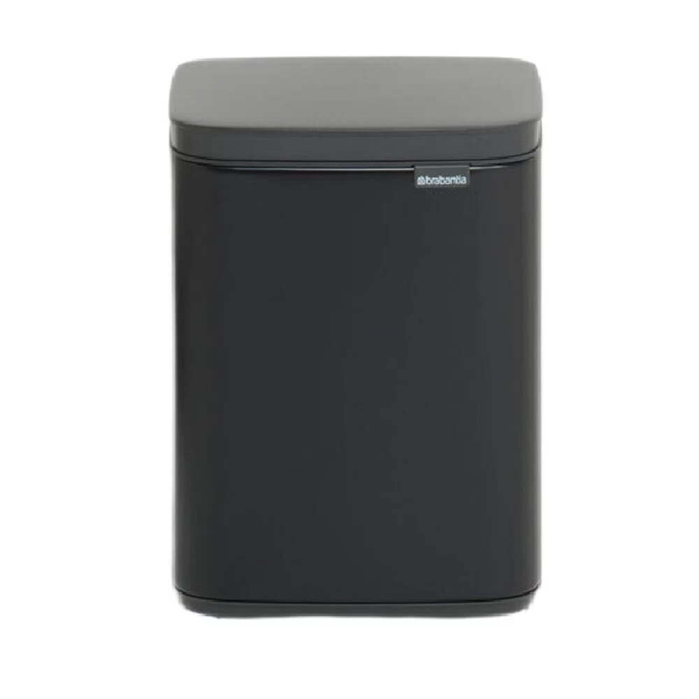 Ведро для мусора Brabantia Bo с крышкой 12 л металл черное матовое