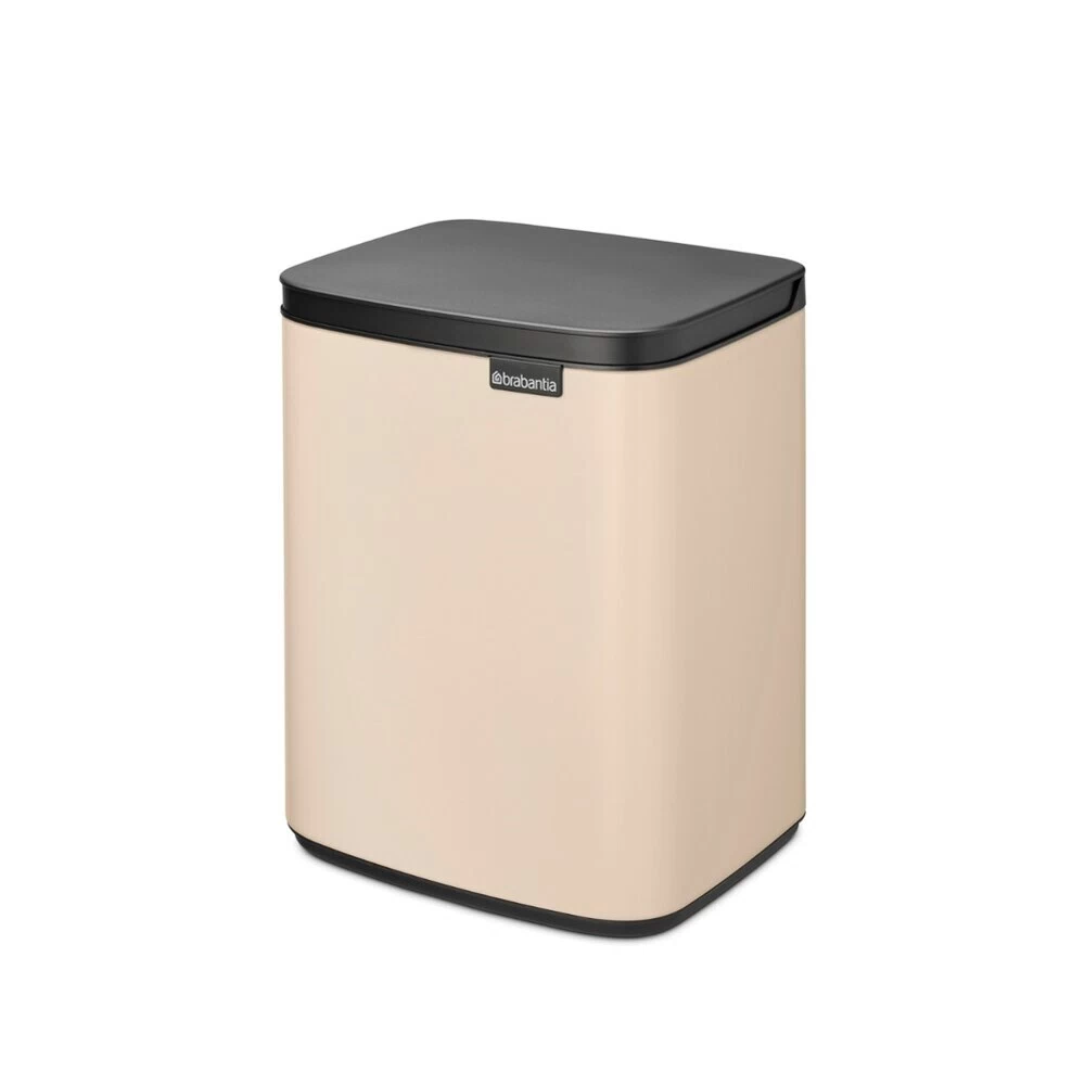 Ведро для мусора Brabantia Bo с крышкой 7 л металл бежевое с педалью