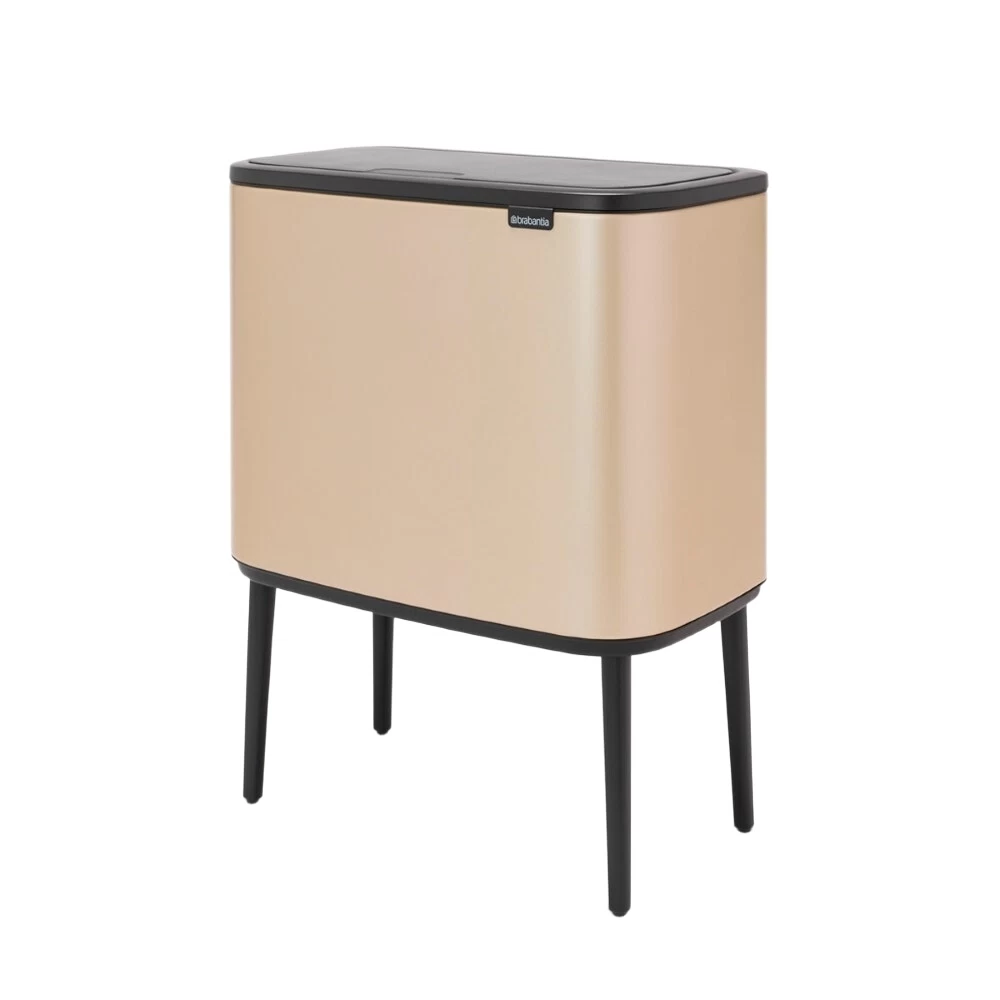 Ведро для мусора Brabantia Bo Touch Bin с крышкой двухсекционное 23/11 л металл золотое