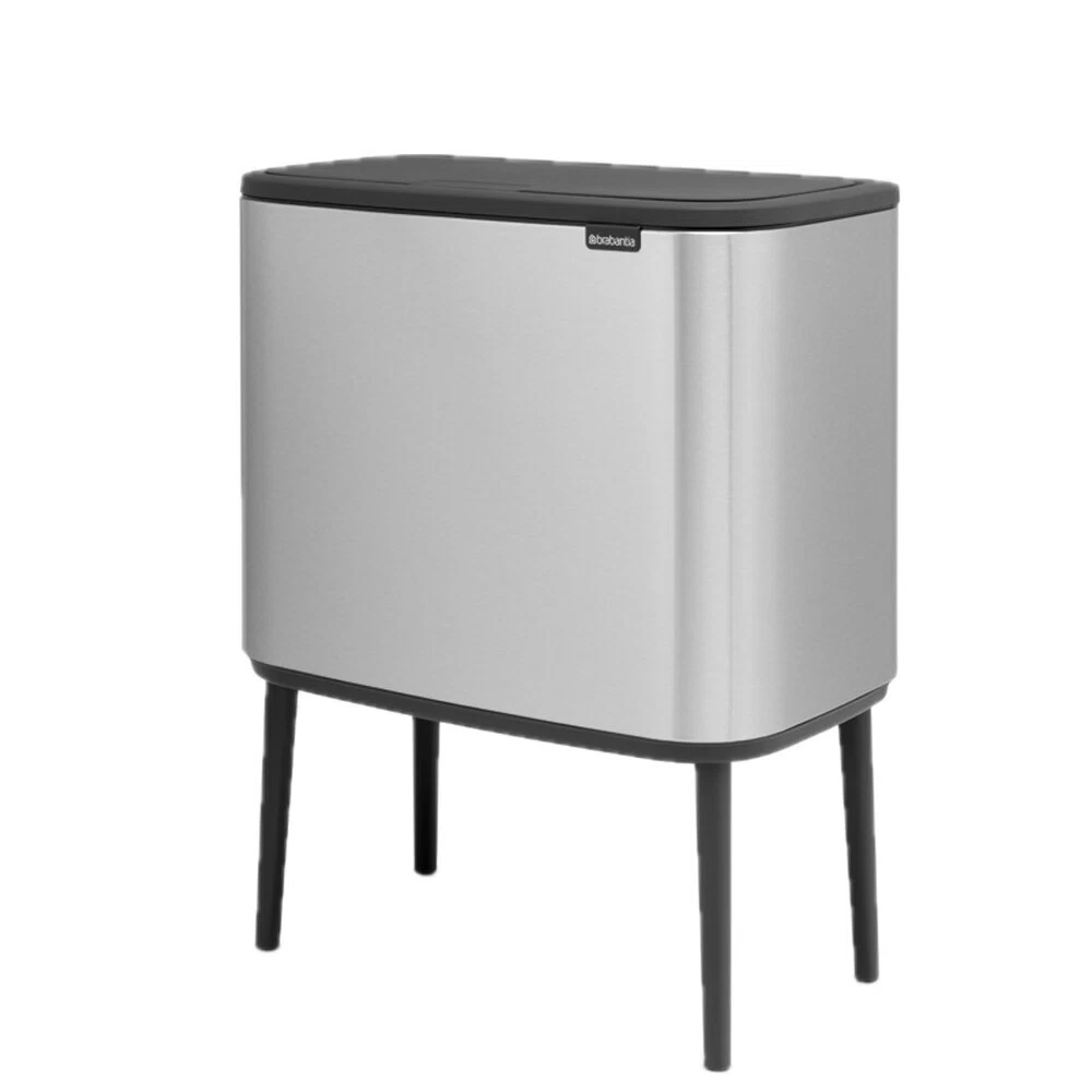 Ведро для мусора Brabantia Bo Touch Bin с крышкой двухсекционное 23/11 л металл стальное матовое