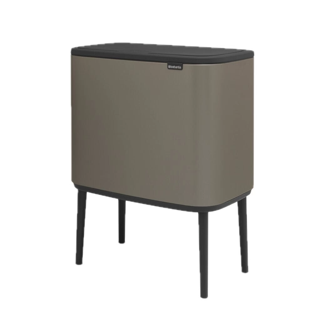 Ведро для мусора Brabantia Bo Touch Bin с крышкой двухсекционное 23/11 л металл платиновое