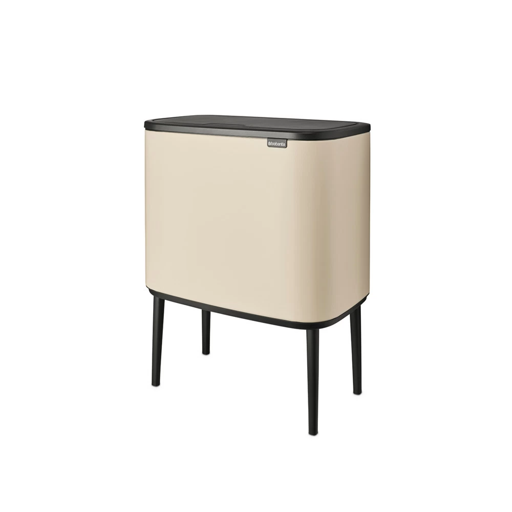 Ведро для мусора Brabantia Bo Touch Bin с крышкой двухсекционное 23/11 л металл бежевое