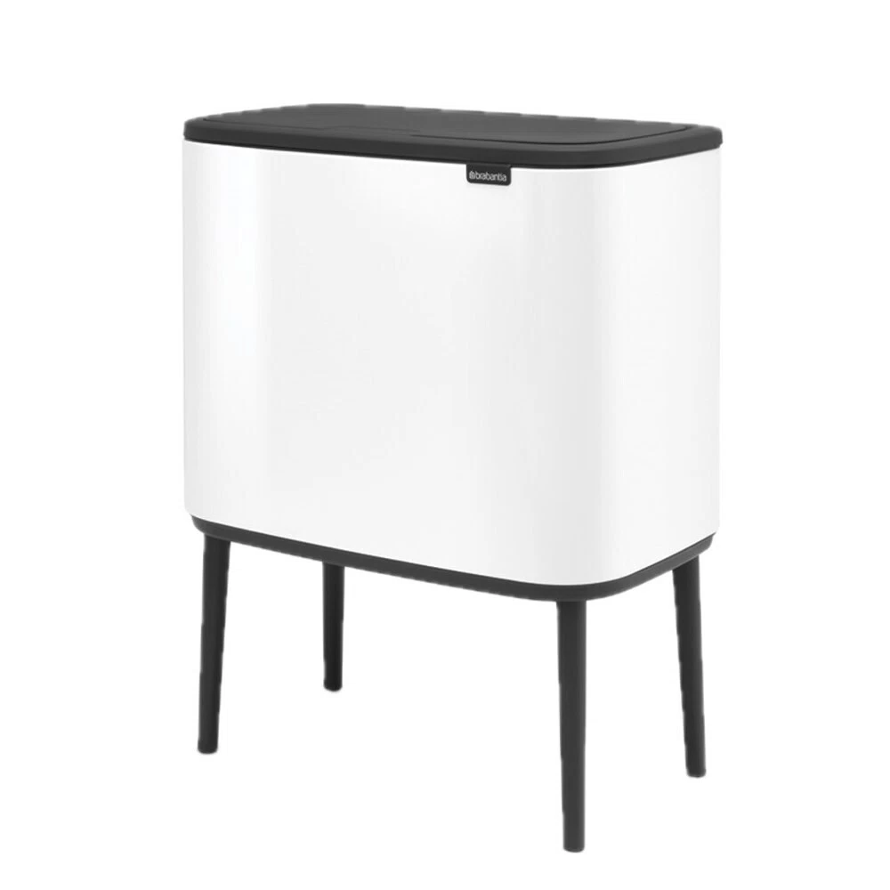 Ведро для мусора Brabantia Bo Touch Bin с крышкой двухсекционное 23/11 л металл белое