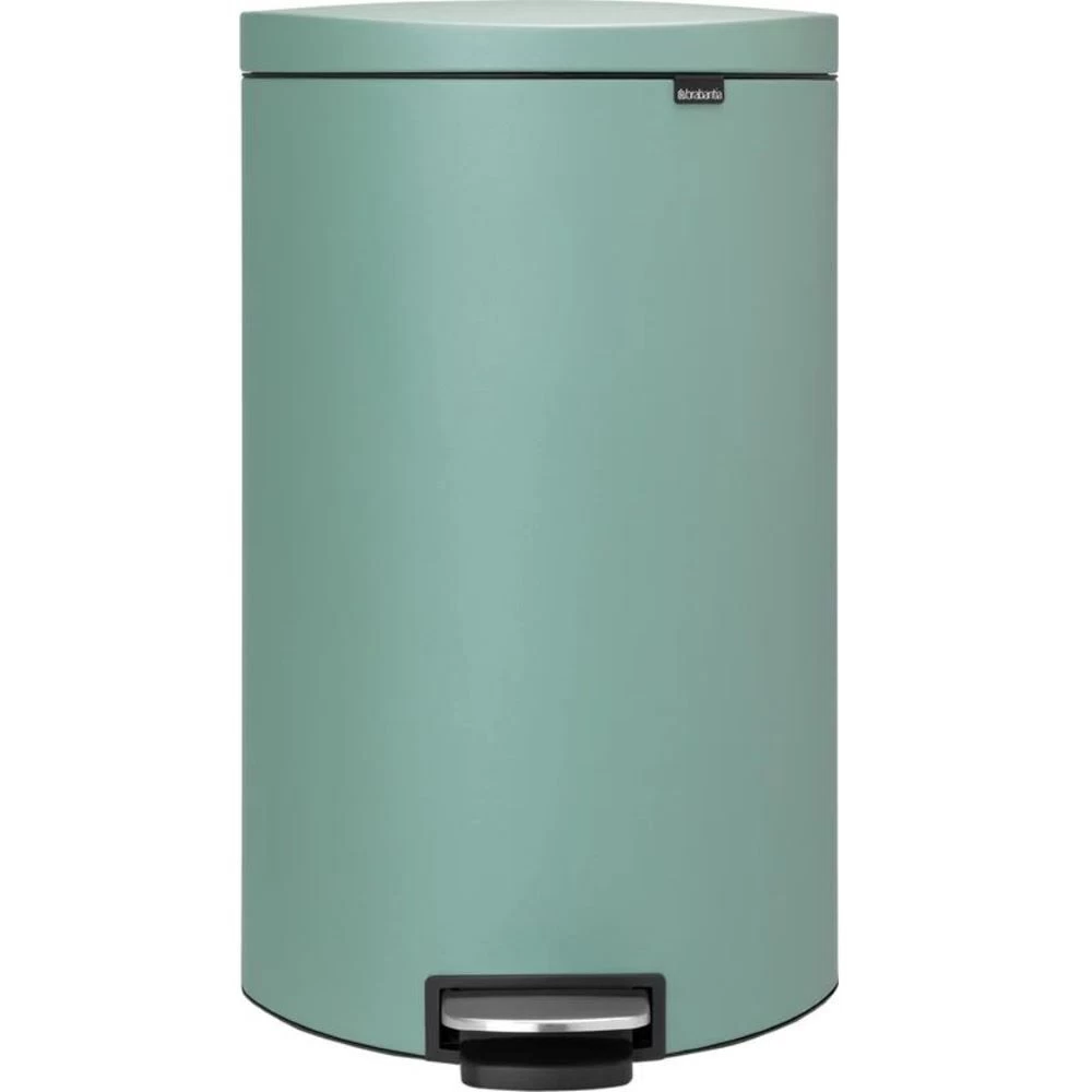 Ведро для мусора Brabantia FlatBack+ с крышкой 30 л металл мятное металлик с педалью