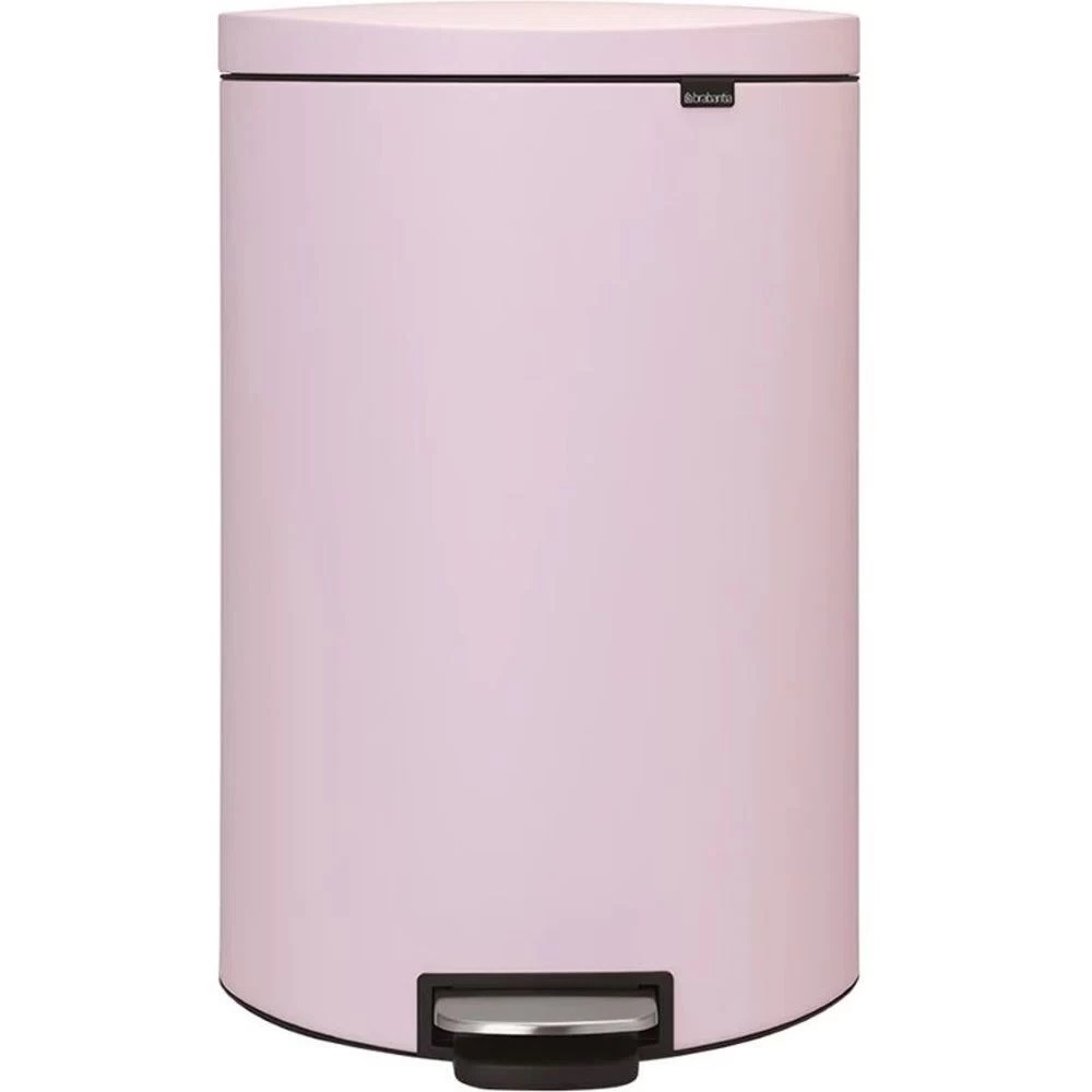 Ведро для мусора Brabantia FlatBack+ с крышкой 40 л металл розовое с педалью