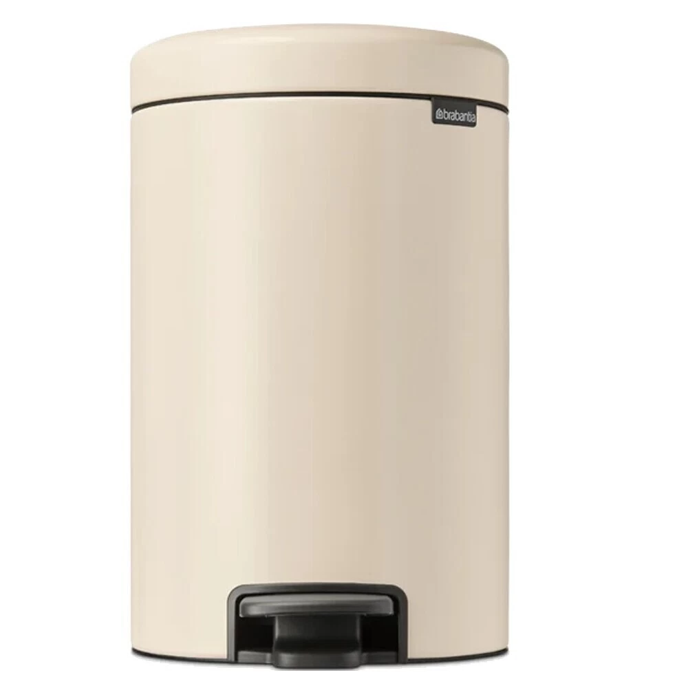 Ведро для мусора Brabantia NewIcon с крышкой 12 л металл бежевое с педалью