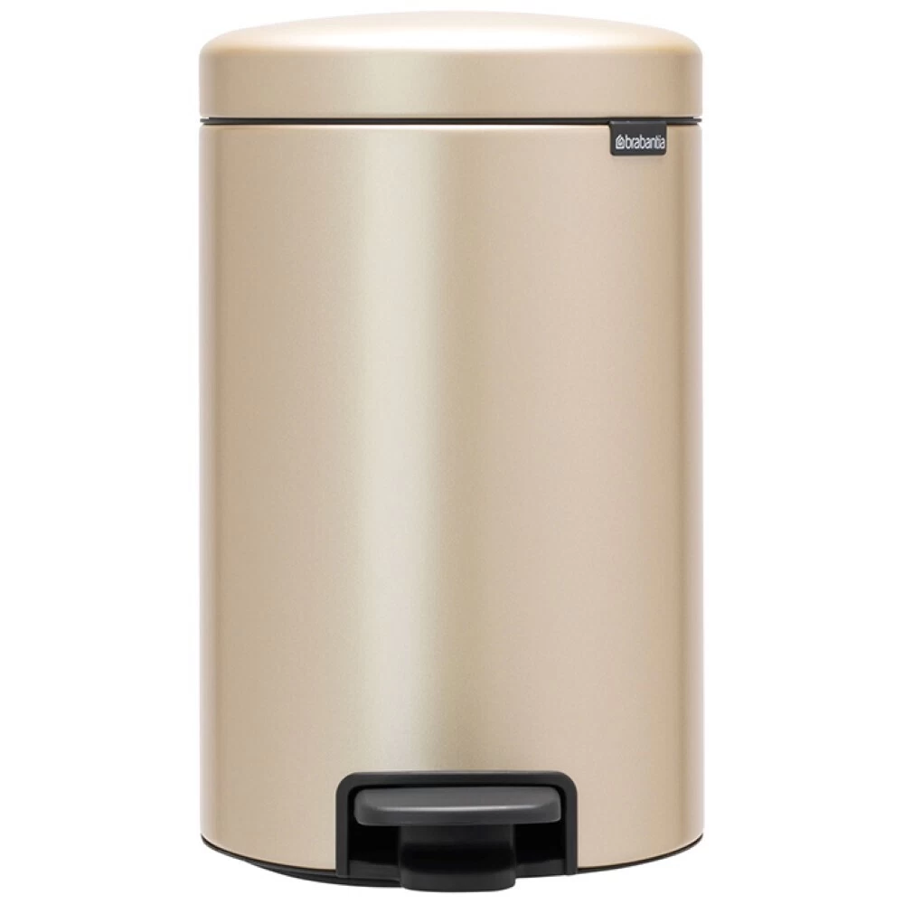 Ведро для мусора Brabantia NewIcon с крышкой 12 л металл шампань с педалью