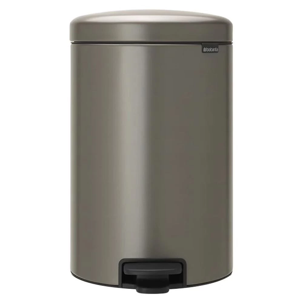 Ведро для мусора Brabantia NewIcon с крышкой 20 л металл платиновое с педалью