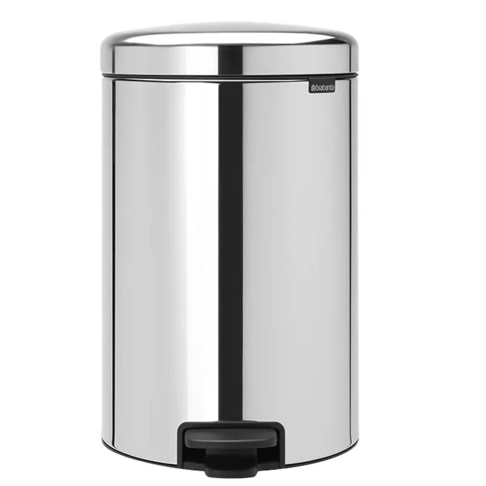 Ведро для мусора Brabantia NewIcon с крышкой 20 л металл стальное полированное с педалью с внутренним пластиковым ведром