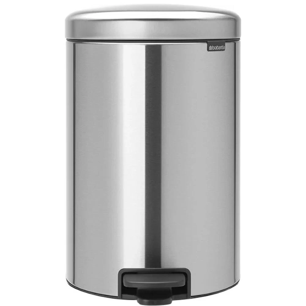 Ведро для мусора Brabantia NewIcon с крышкой 20 л металл стальное матовое с педалью