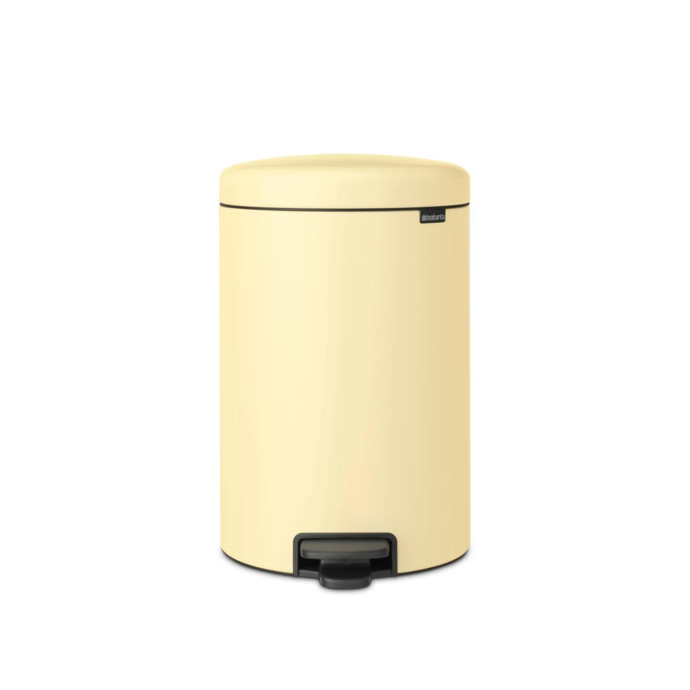 Ведро для мусора Brabantia NewIcon с крышкой 20 л металл ванильно-желтое с педалью