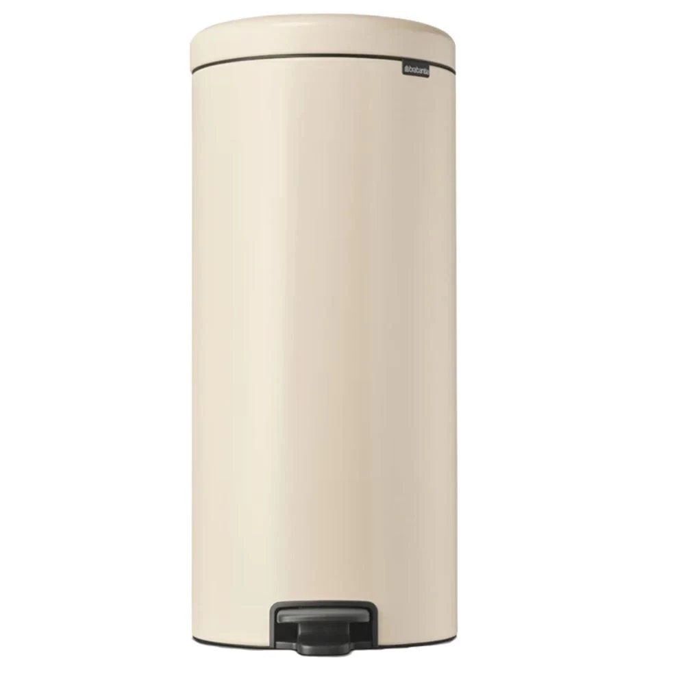 Ведро для мусора Brabantia NewIcon с крышкой 30 л металл бежевое с педалью