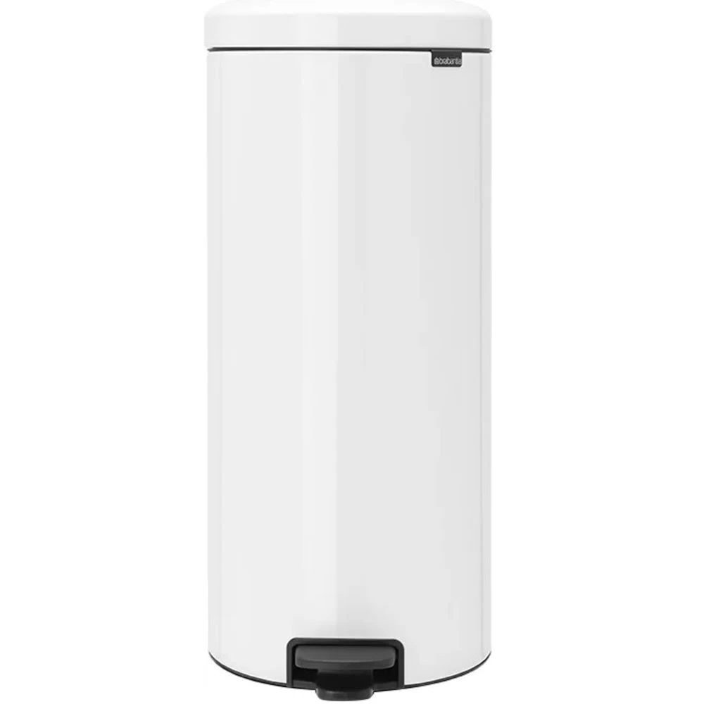 Ведро для мусора Brabantia NewIcon с крышкой 30 л металл белое с педалью с внутренним пластиковым ведром