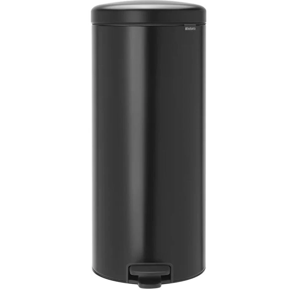 Ведро для мусора Brabantia NewIcon с крышкой 30 л металл черное с педалью