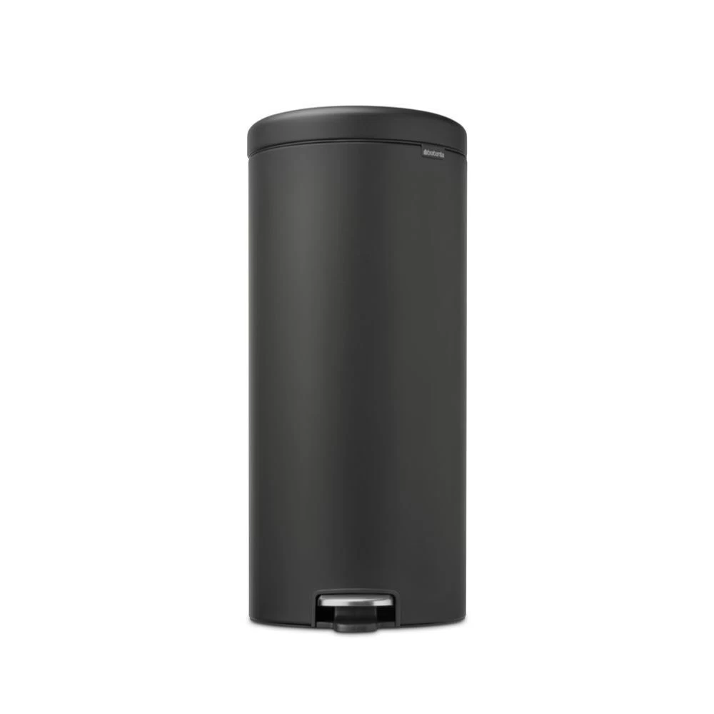 Ведро для мусора Brabantia NewIcon с крышкой 30 л металл графитовое с напылением с педалью