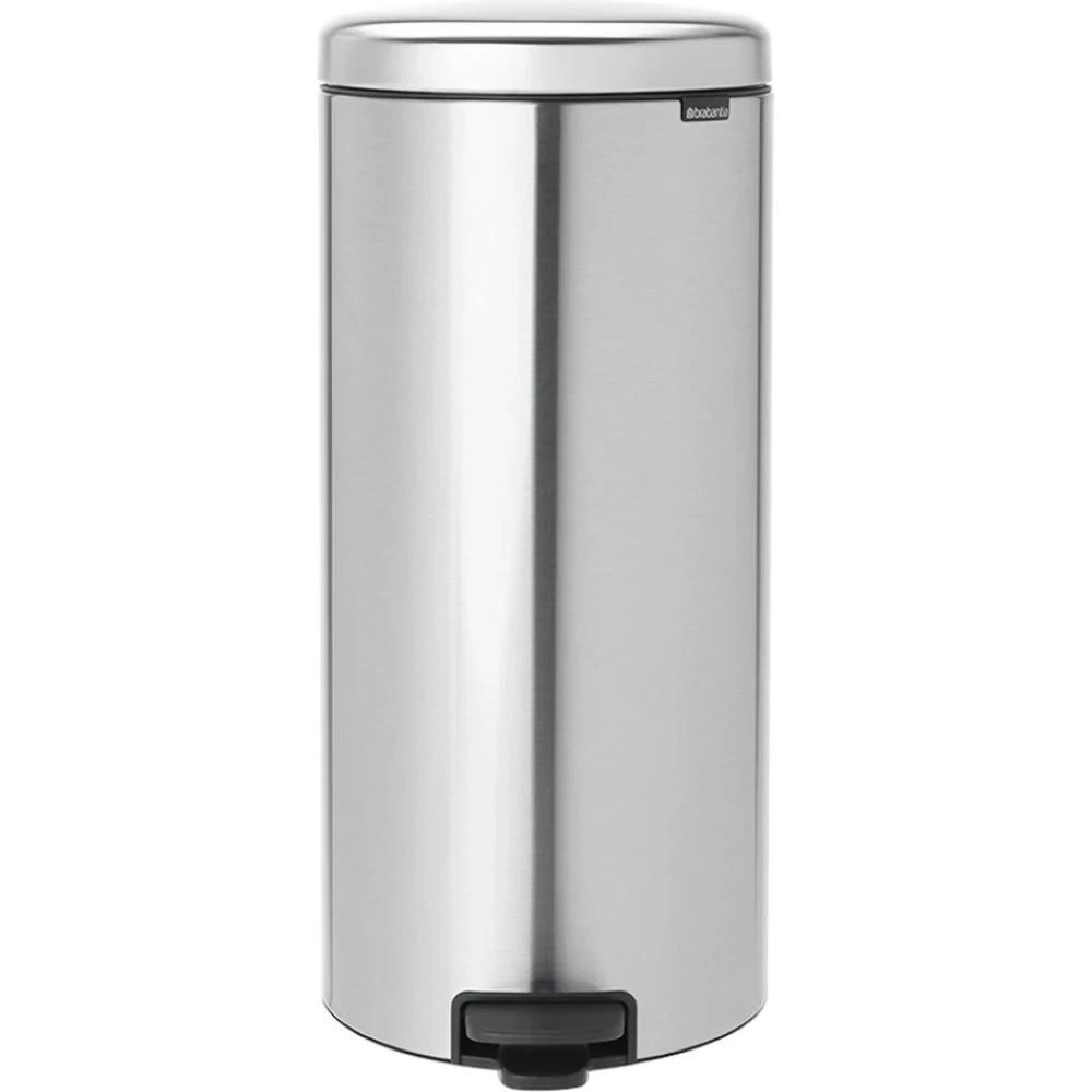 Ведро для мусора Brabantia NewIcon с крышкой 30 л металл стальное матовое с педалью