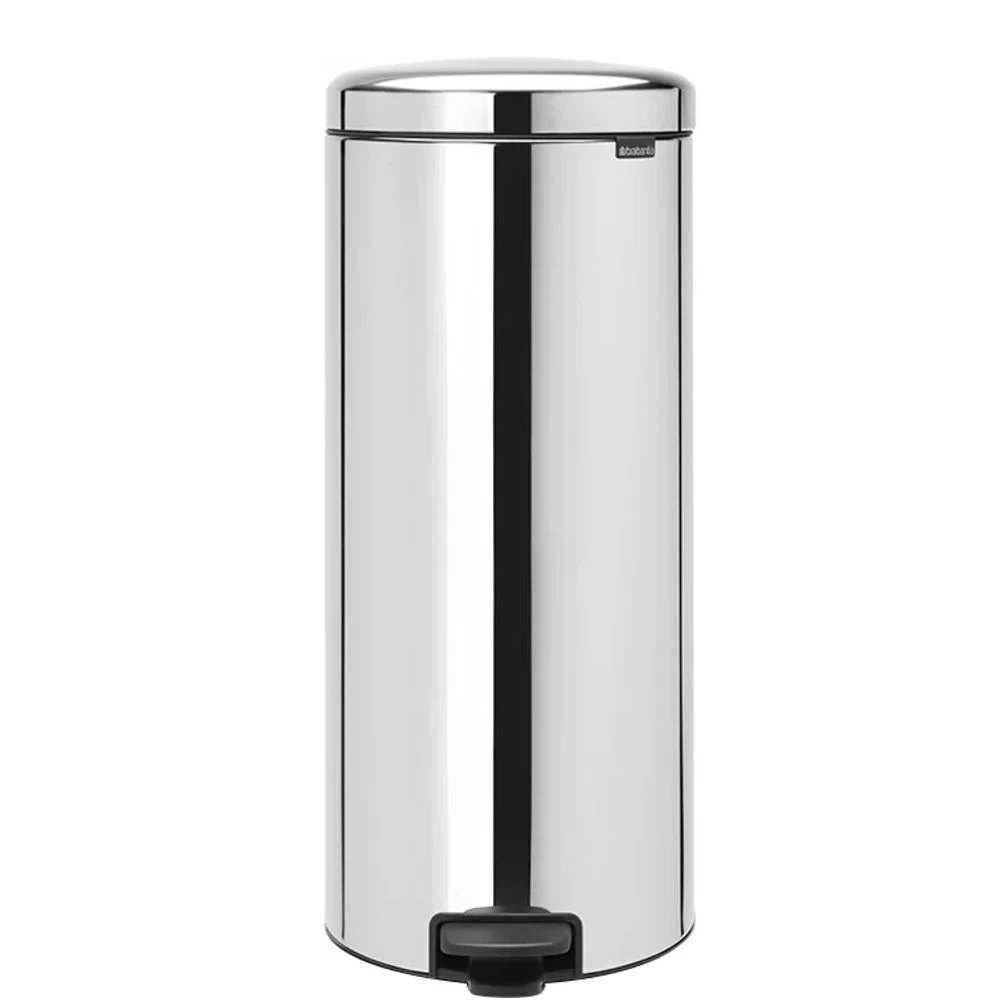 Ведро для мусора Brabantia NewIcon с крышкой 30 л металл стальное полированное с педалью с внутренним металлическим ведром
