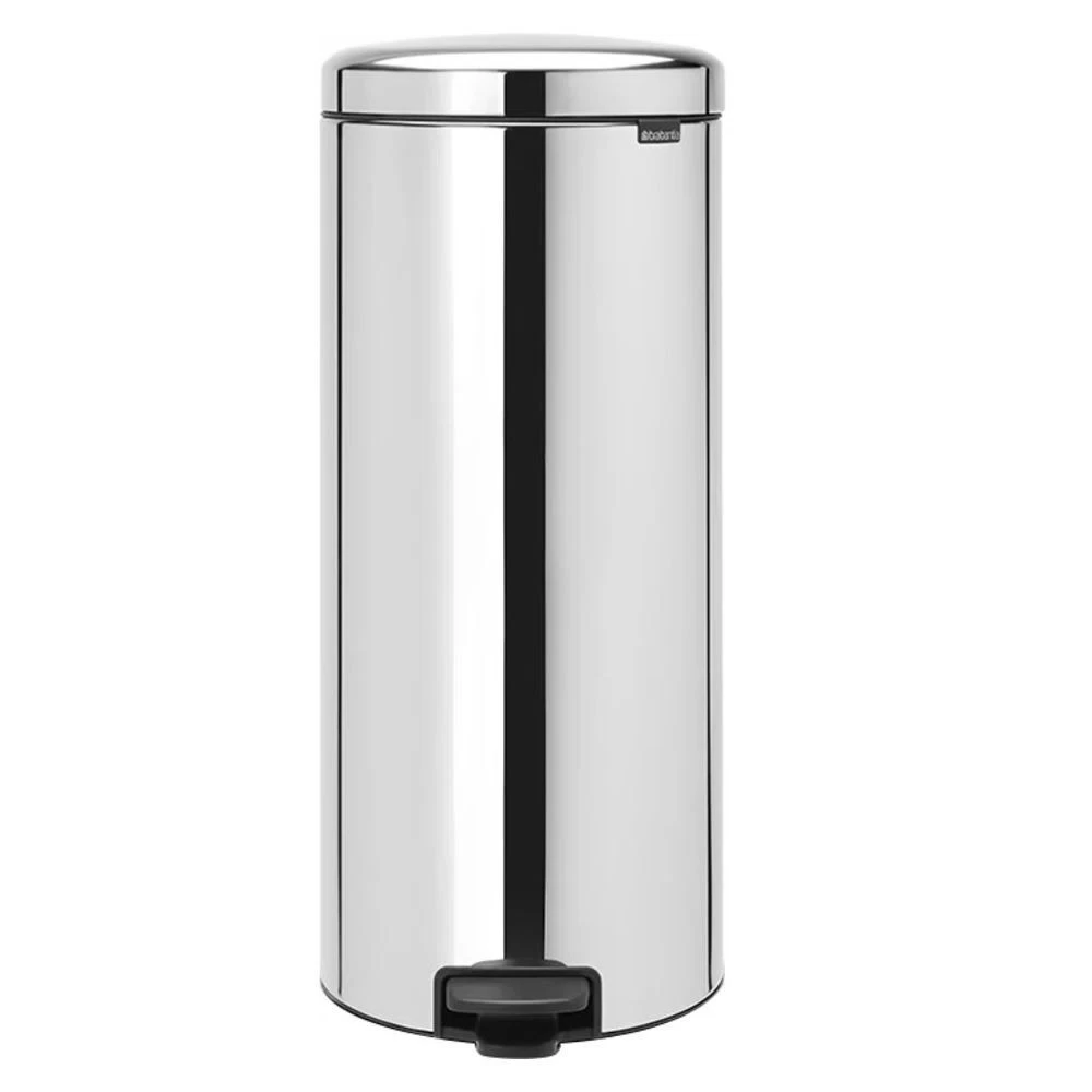 Ведро для мусора Brabantia NewIcon с крышкой 30 л металл стальное полированное с педалью с внутренним пластиковым ведром