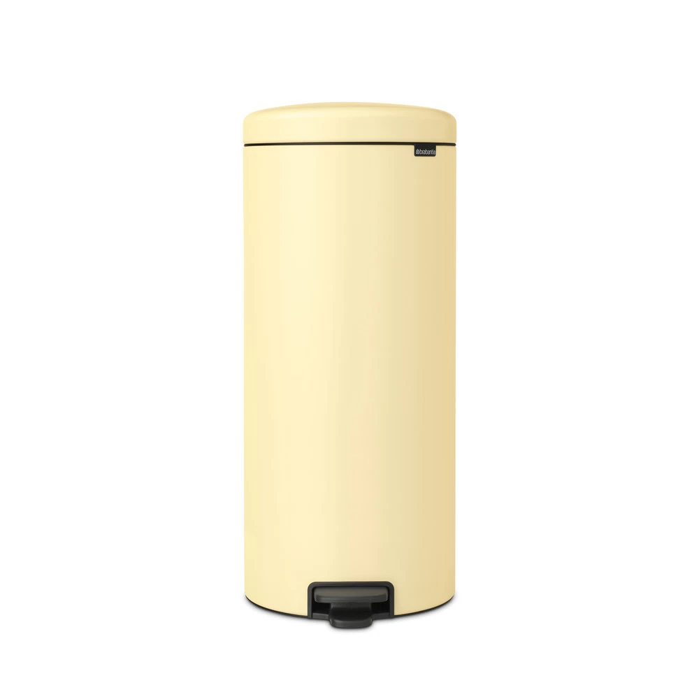 Ведро для мусора Brabantia NewIcon с крышкой 30 л металл ванильно-желтое с педалью