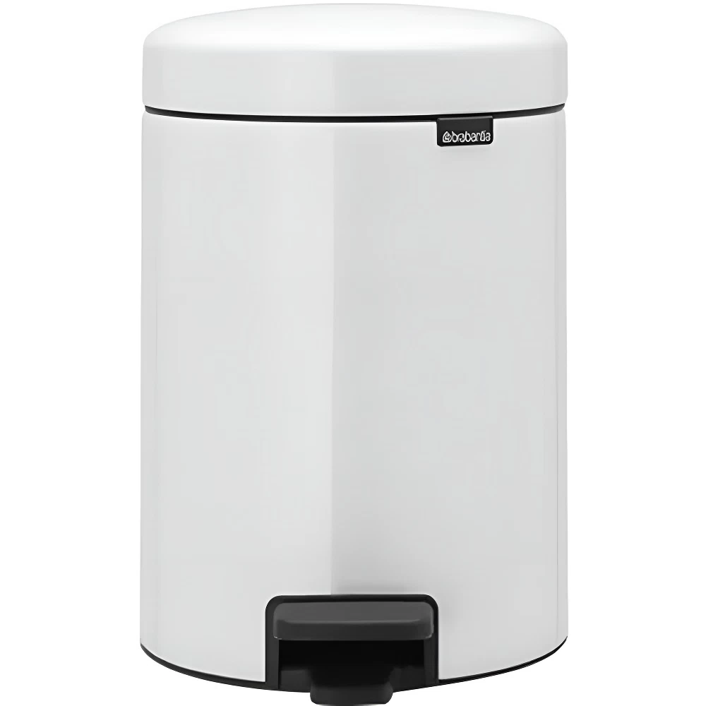 Ведро для мусора Brabantia NewIcon с крышкой 5 л металл белое с педалью