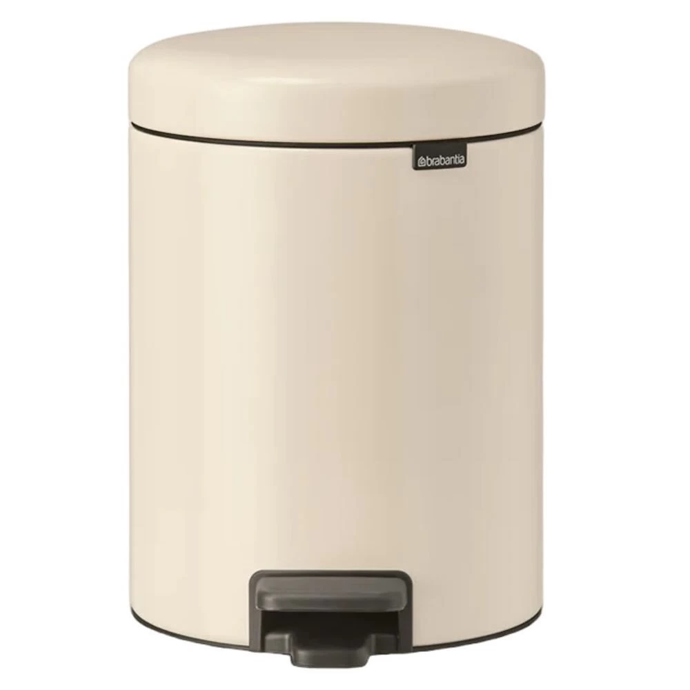 Ведро для мусора Brabantia NewIcon с крышкой 5 л металл бежевое с педалью