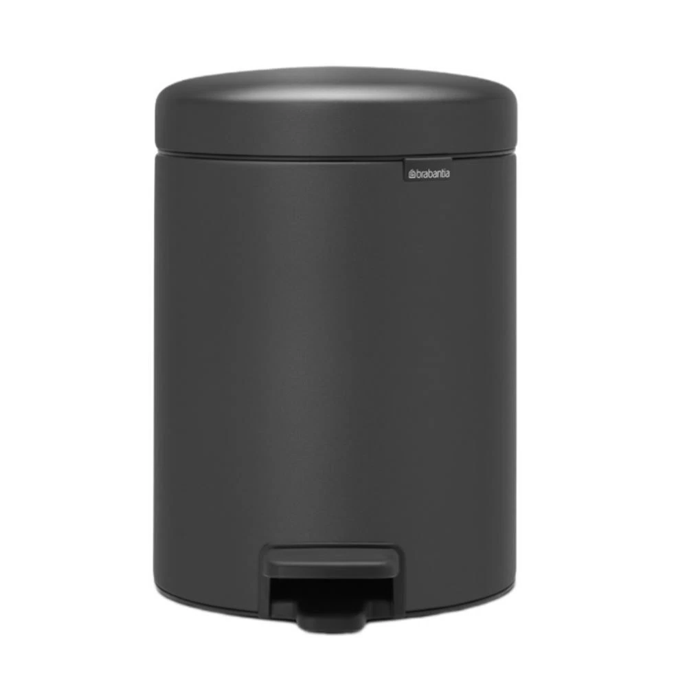 Ведро для мусора Brabantia NewIcon с крышкой 5 л металл графитовое с напылением с педалью