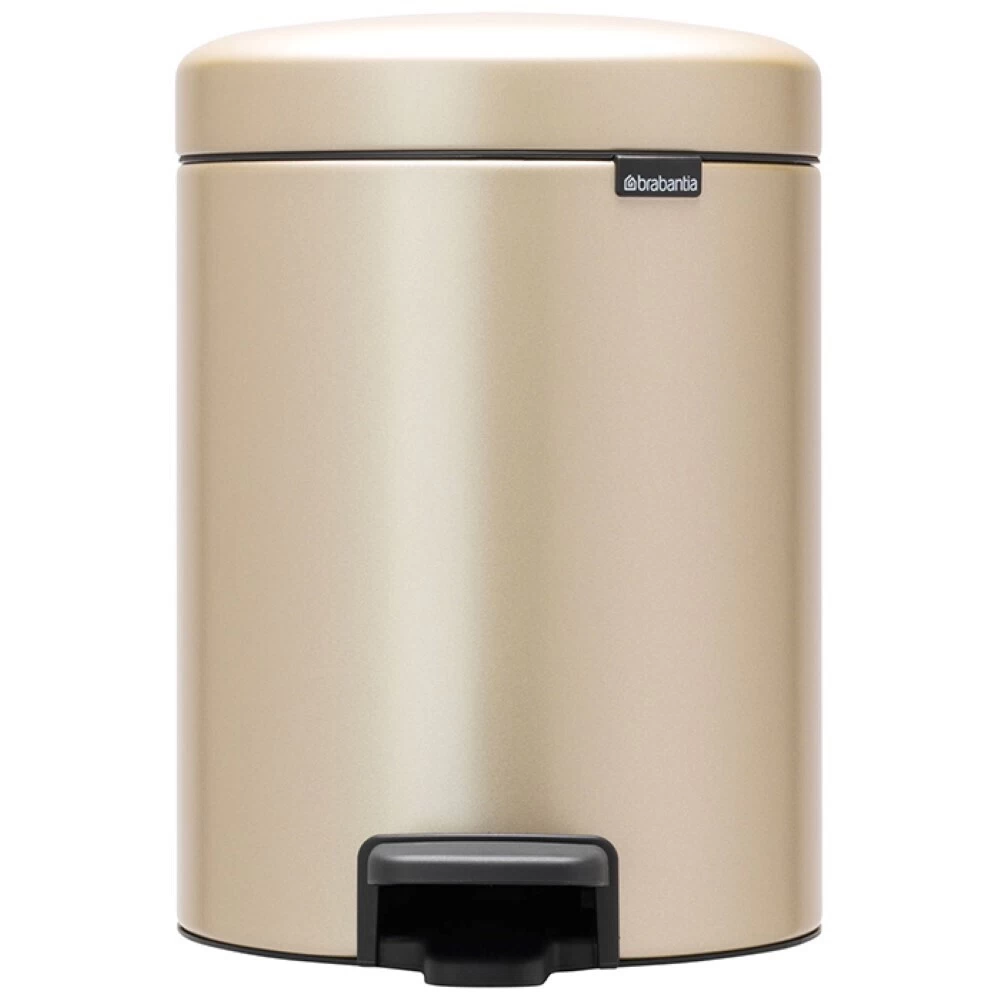 Ведро для мусора Brabantia NewIcon с крышкой 5 л металл шампань с педалью