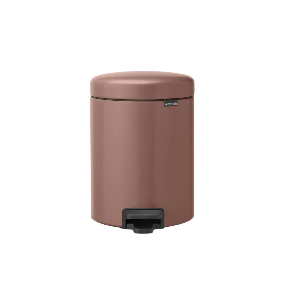 Ведро для мусора Brabantia NewIcon с крышкой 5 л металл светло-коричневое с педалью