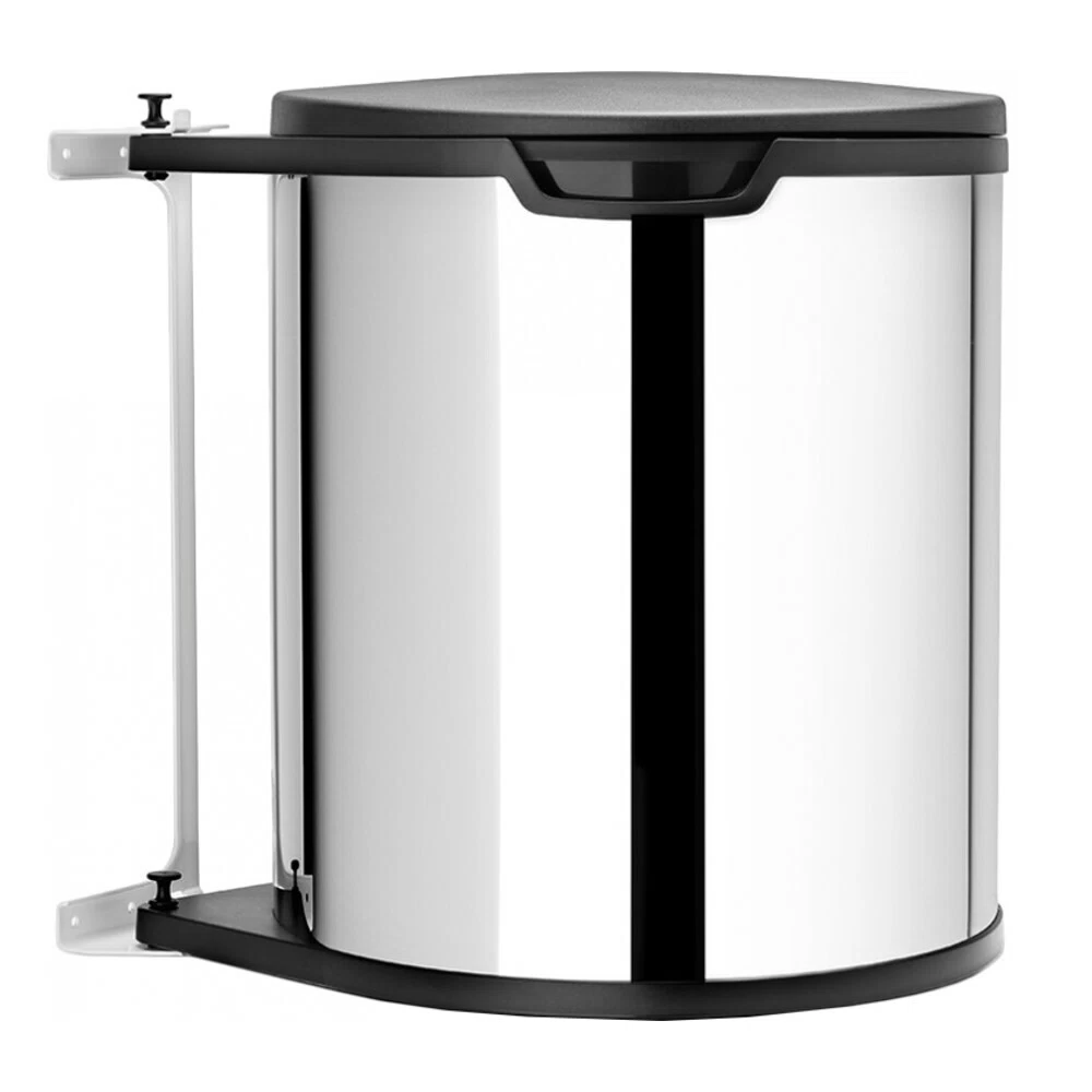 Ведро для мусора Brabantia с крышкой 15 л металл стальное полированное