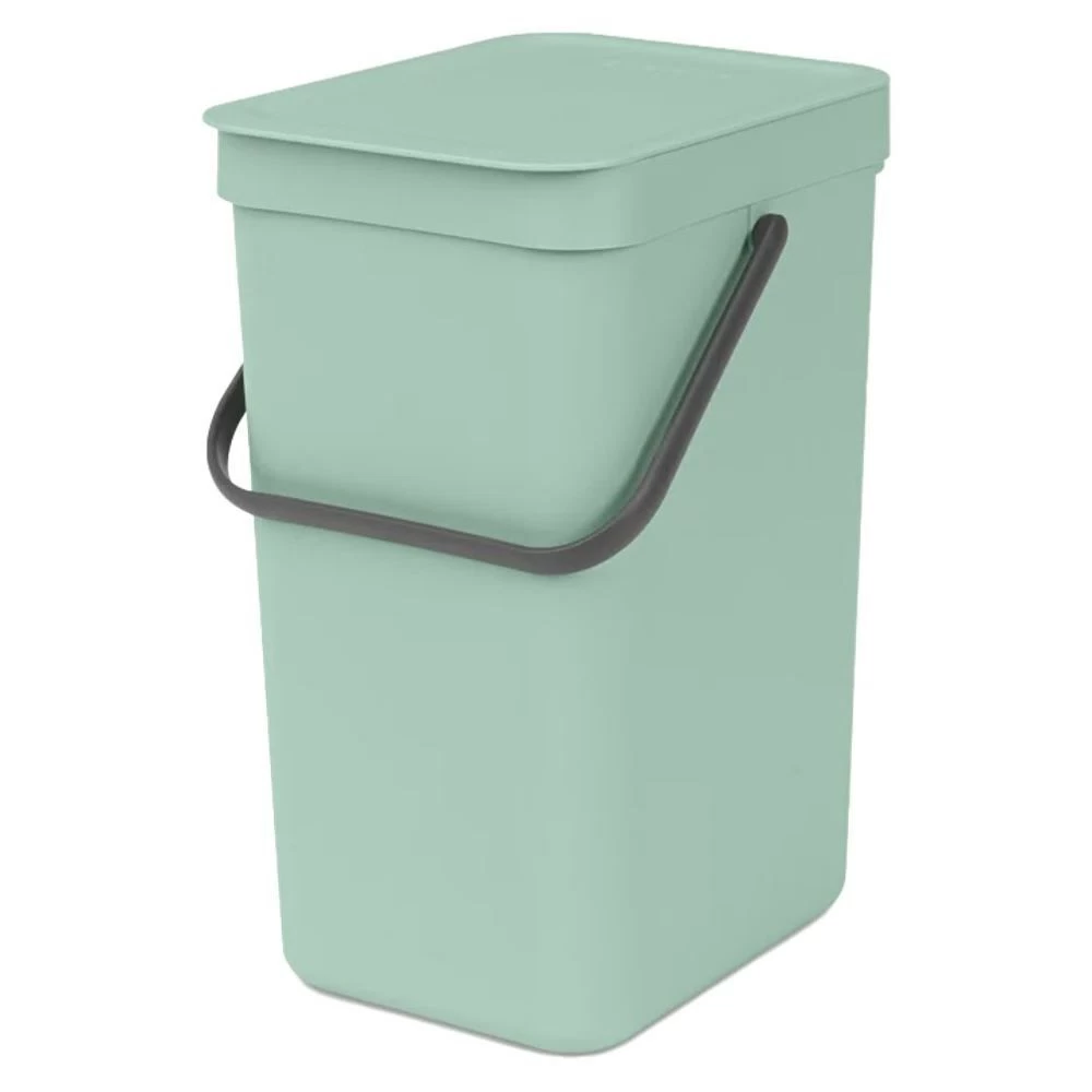 Ведро для мусора Brabantia Sort & Go с крышкой 12 л пластик мятно-голубое