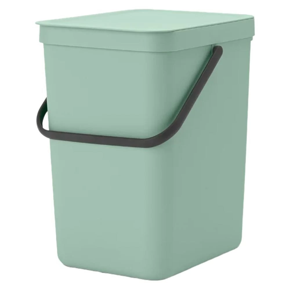 Ведро для мусора Brabantia Sort & Go с крышкой 25 л пластик мятно-голубое