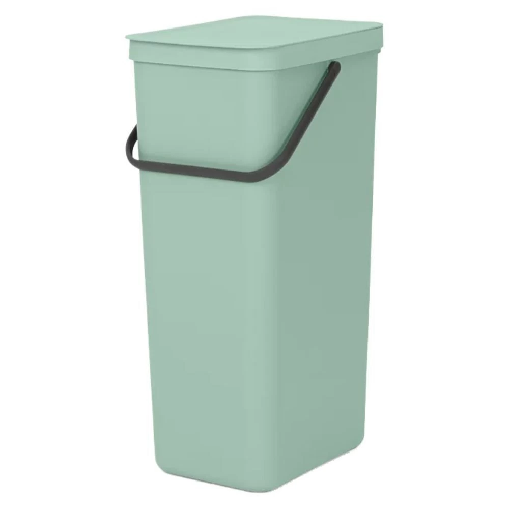 Ведро для мусора Brabantia Sort & Go с крышкой 40 л пластик мятно-голубое
