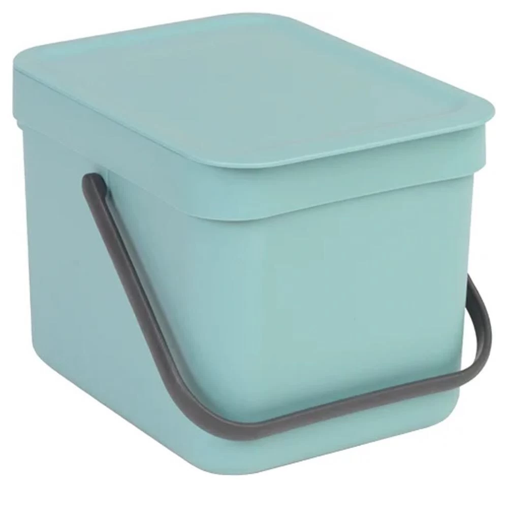Ведро для мусора Brabantia Sort & Go с крышкой 6 л пластик мятное
