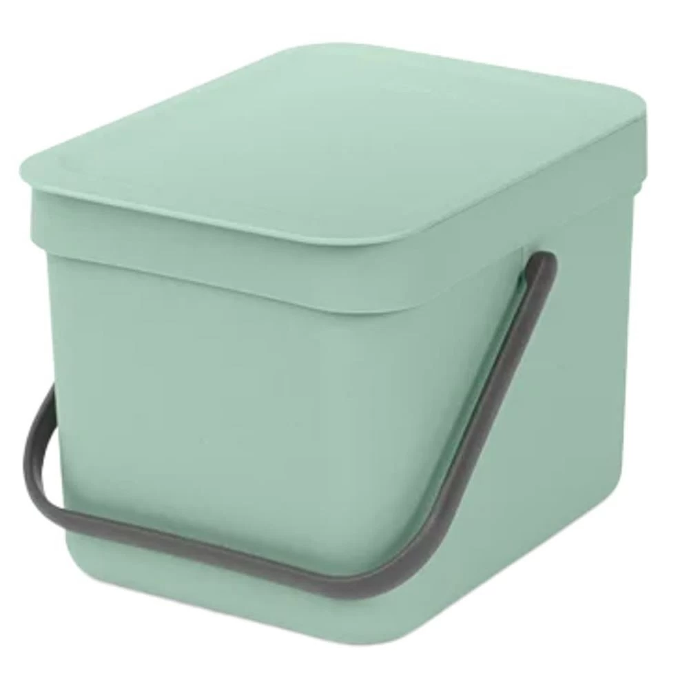 Ведро для мусора Brabantia Sort & Go с крышкой 6 л пластик мятно-голубое