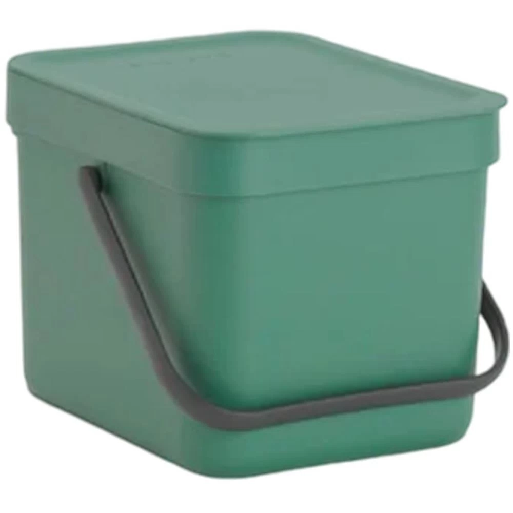 Ведро для мусора Brabantia Sort & Go с крышкой 6 л пластик темно-зеленое