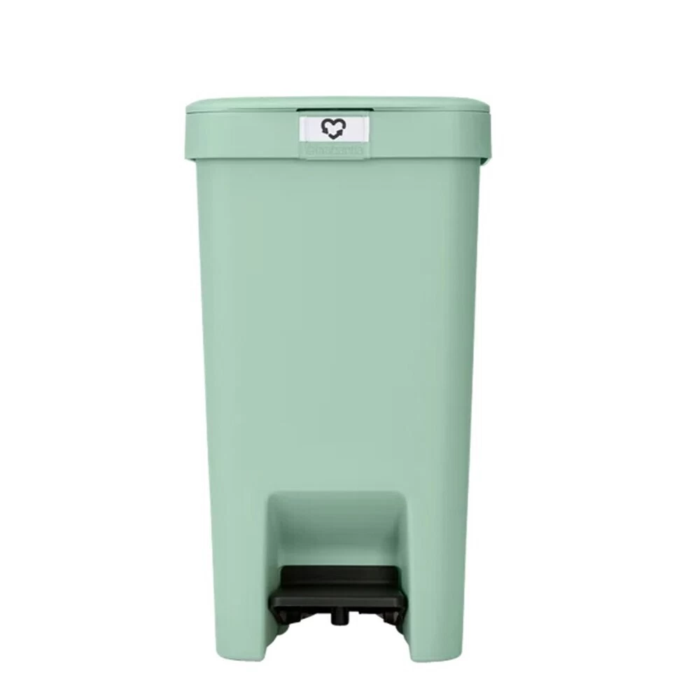Ведро для мусора Brabantia StepUp с крышкой 16 л пластик мятно-голубое с педалью