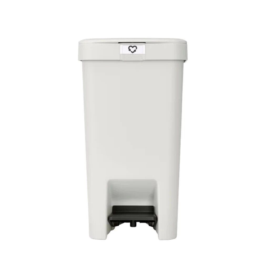 Ведро для мусора Brabantia StepUp с крышкой 16 л пластик светло-серое с педалью