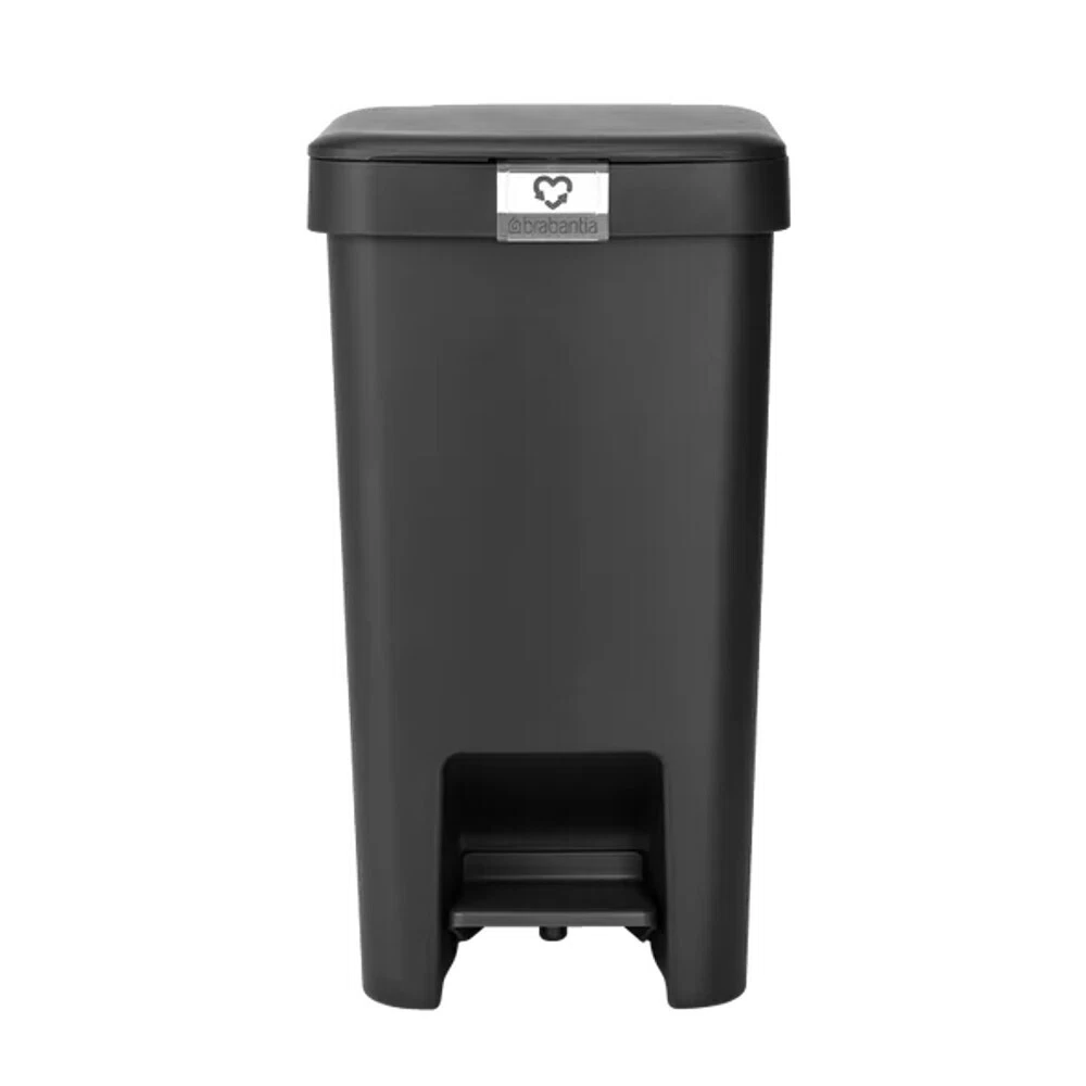 Ведро для мусора Brabantia StepUp с крышкой 16 л пластик темно-серое с педалью