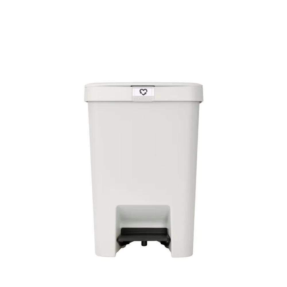 Ведро для мусора Brabantia StepUp с крышкой 25 л пластик светло-серое с педалью