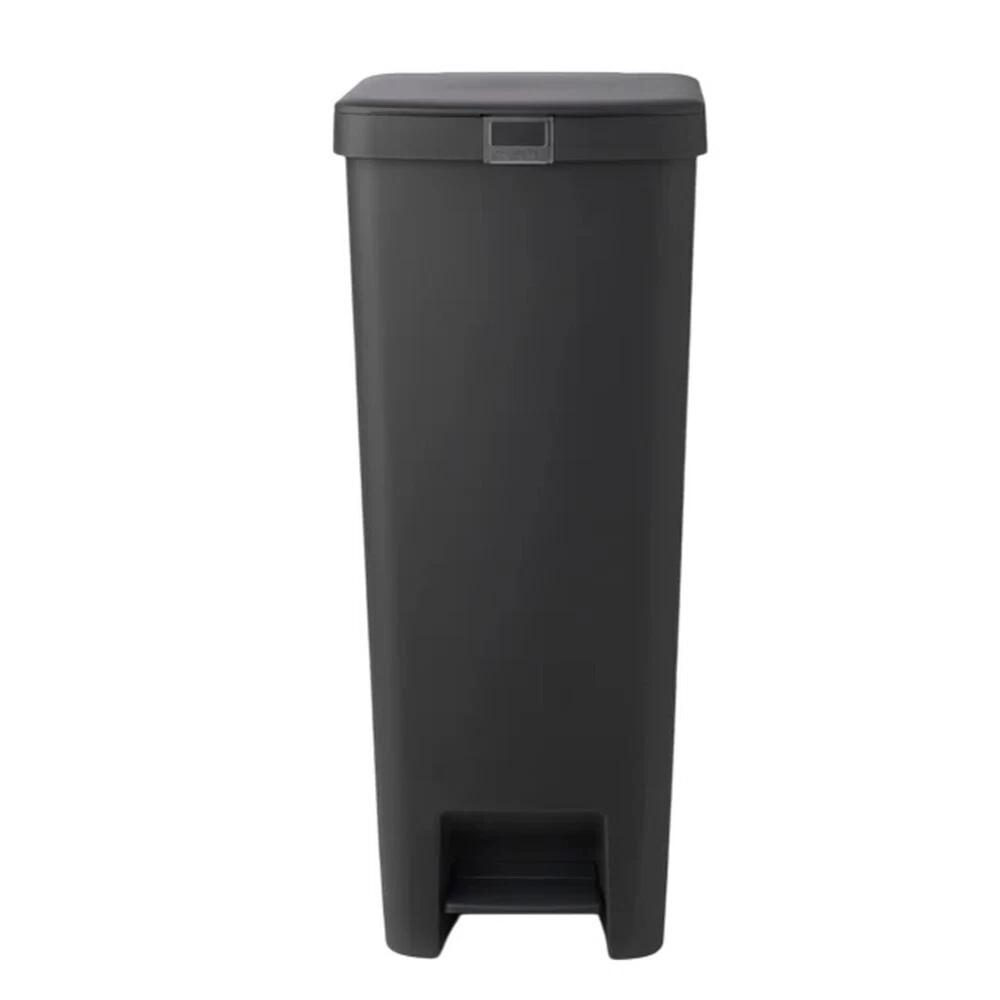 Ведро для мусора Brabantia StepUp с крышкой 40 л пластик темно-серое с педалью
